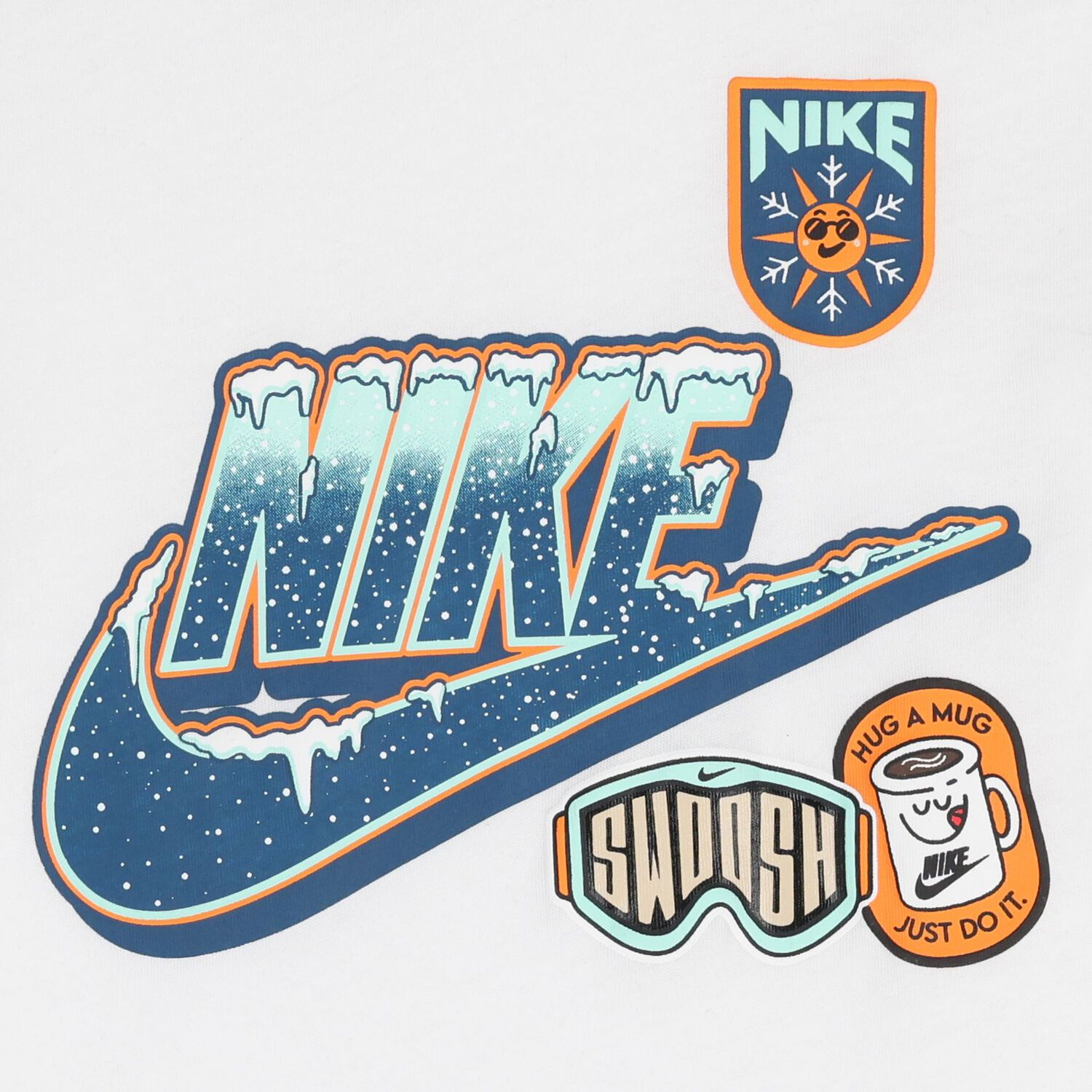 بلوزة بيضاء بأكمام طويلة وشعار, 1, hi-res