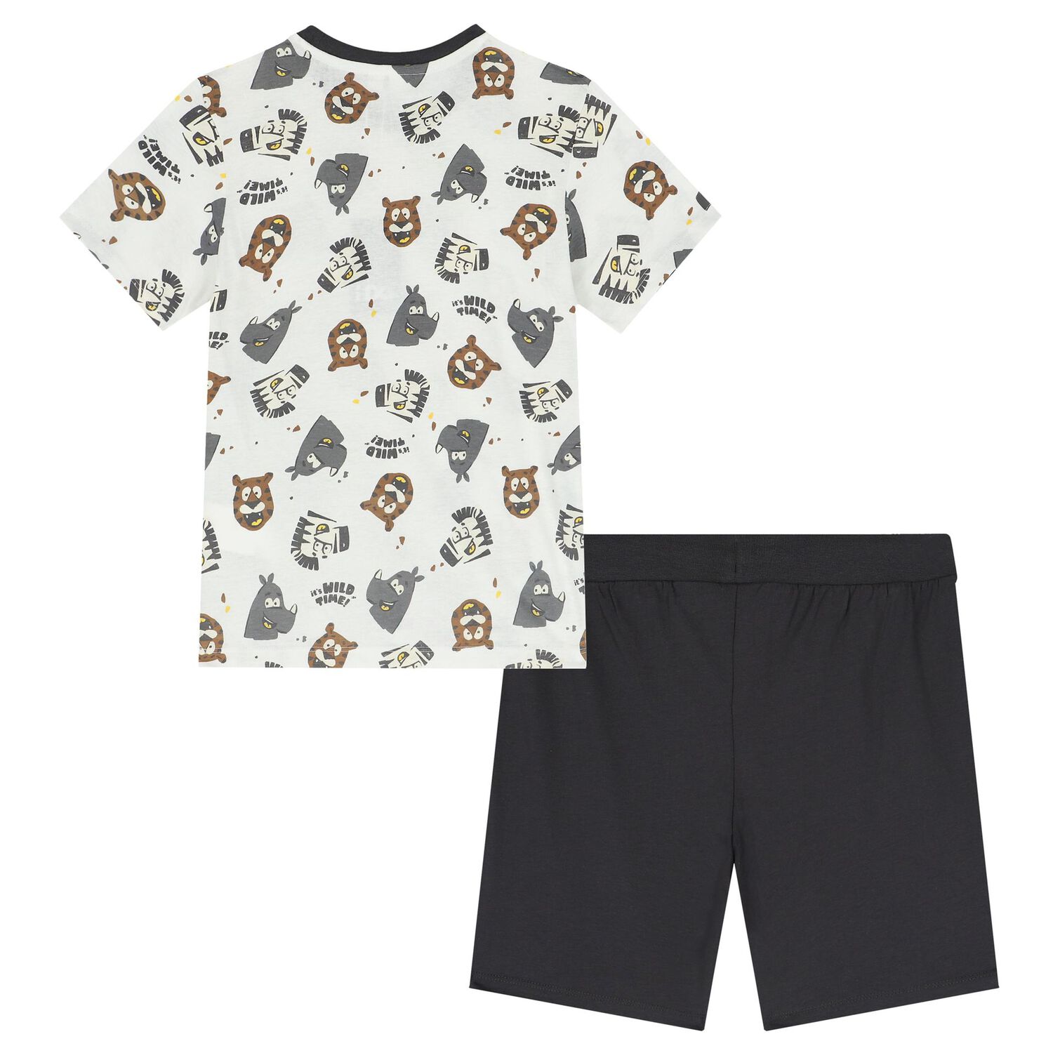 Boys White & Grey Shorts Set, 1, hi-res
