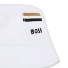 Baby Boys White Logo Hat , 1, hi-res