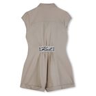 Girls Beige Logo Playsuit, 1, hi-res