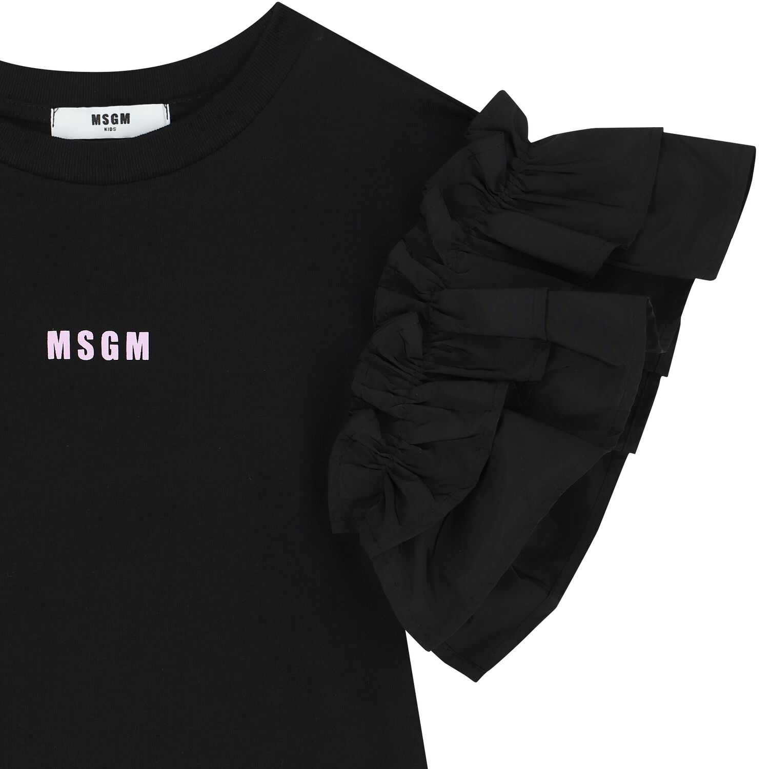 Girls Black Logo Dress, 1, hi-res