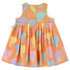Younger Girls Orange Shell Pleated Dress Set, 1, hi-res
