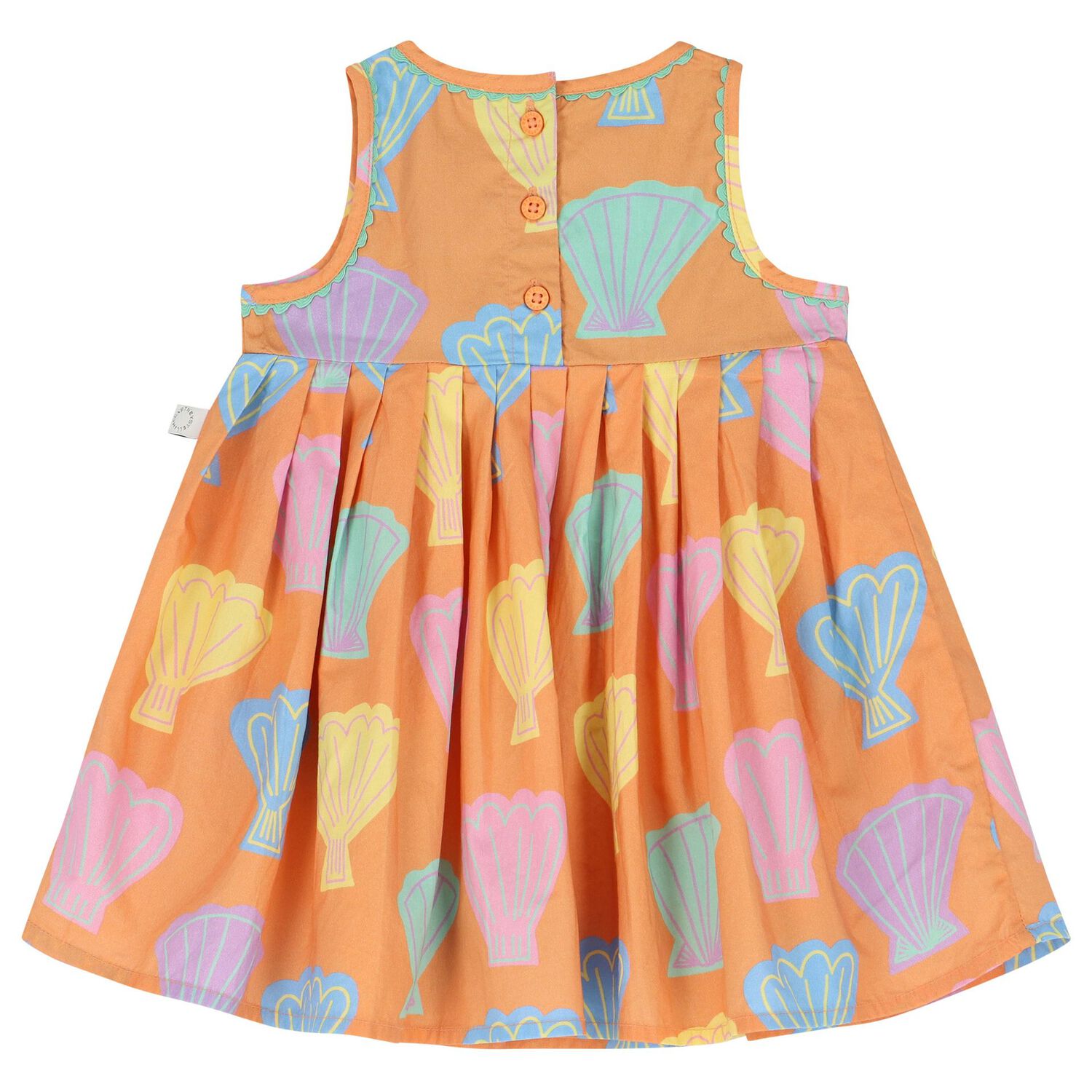 Younger Girls Orange Shell Pleated Dress Set, 1, hi-res image number null
