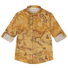 قميص أولاد بطبعة خريطة باللون البيج, 1, hi-res