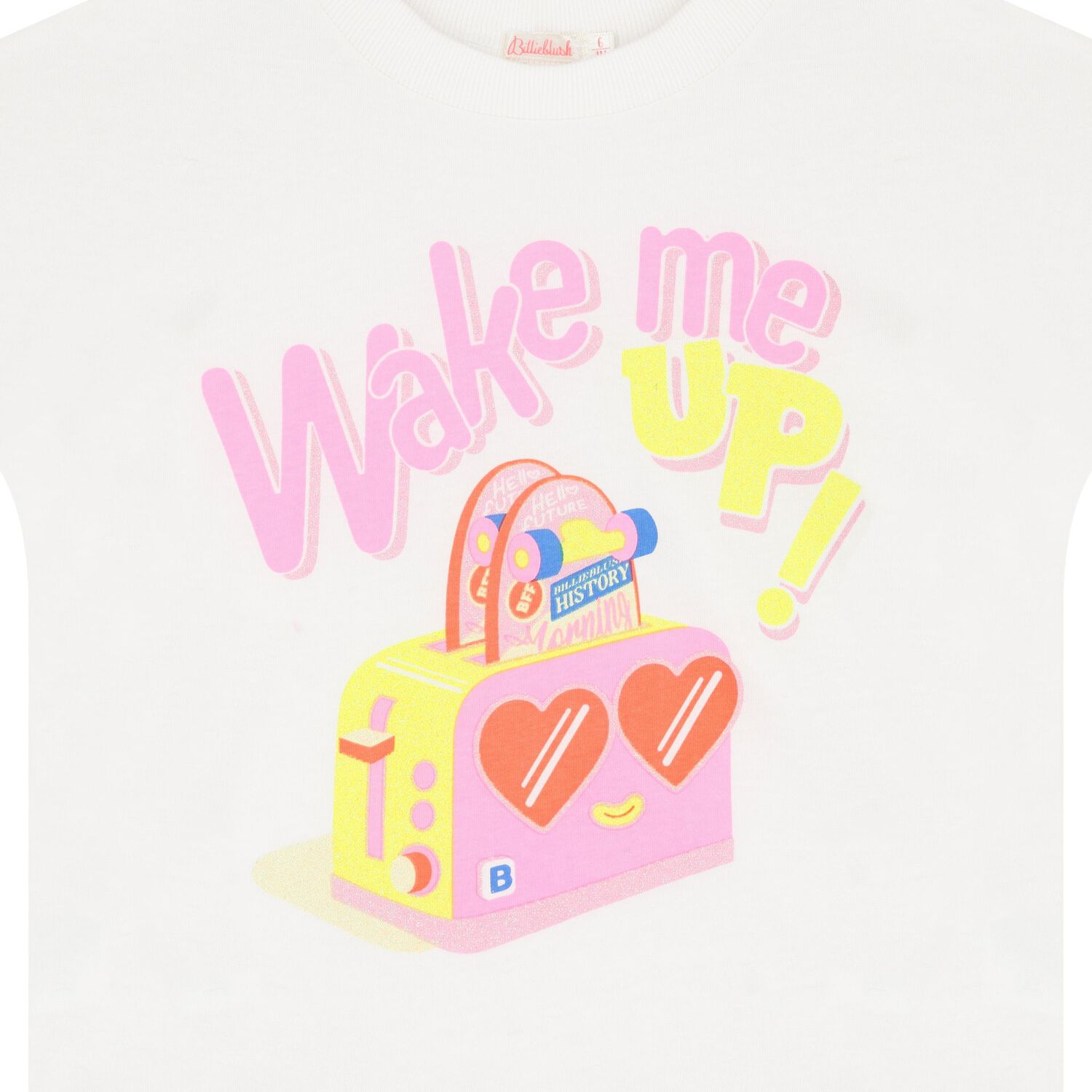 تيشيرت بنات بالشعار باللون الأبيض, 1, hi-res image number null