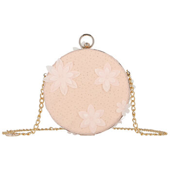 Girls Pink & Gold Floral Handbag