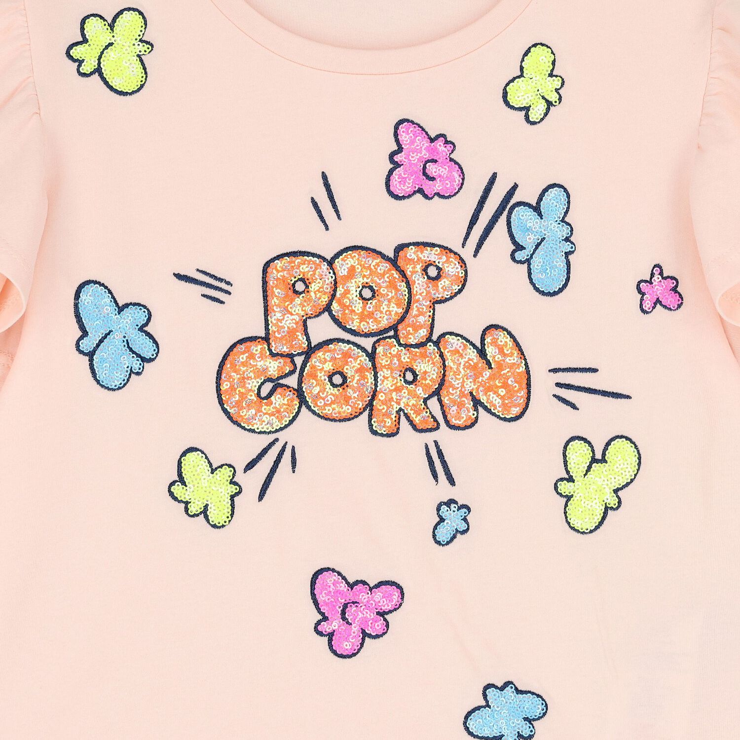 تيشيرت بالترتر باللون الوردي للبنات, 1, hi-res image number null