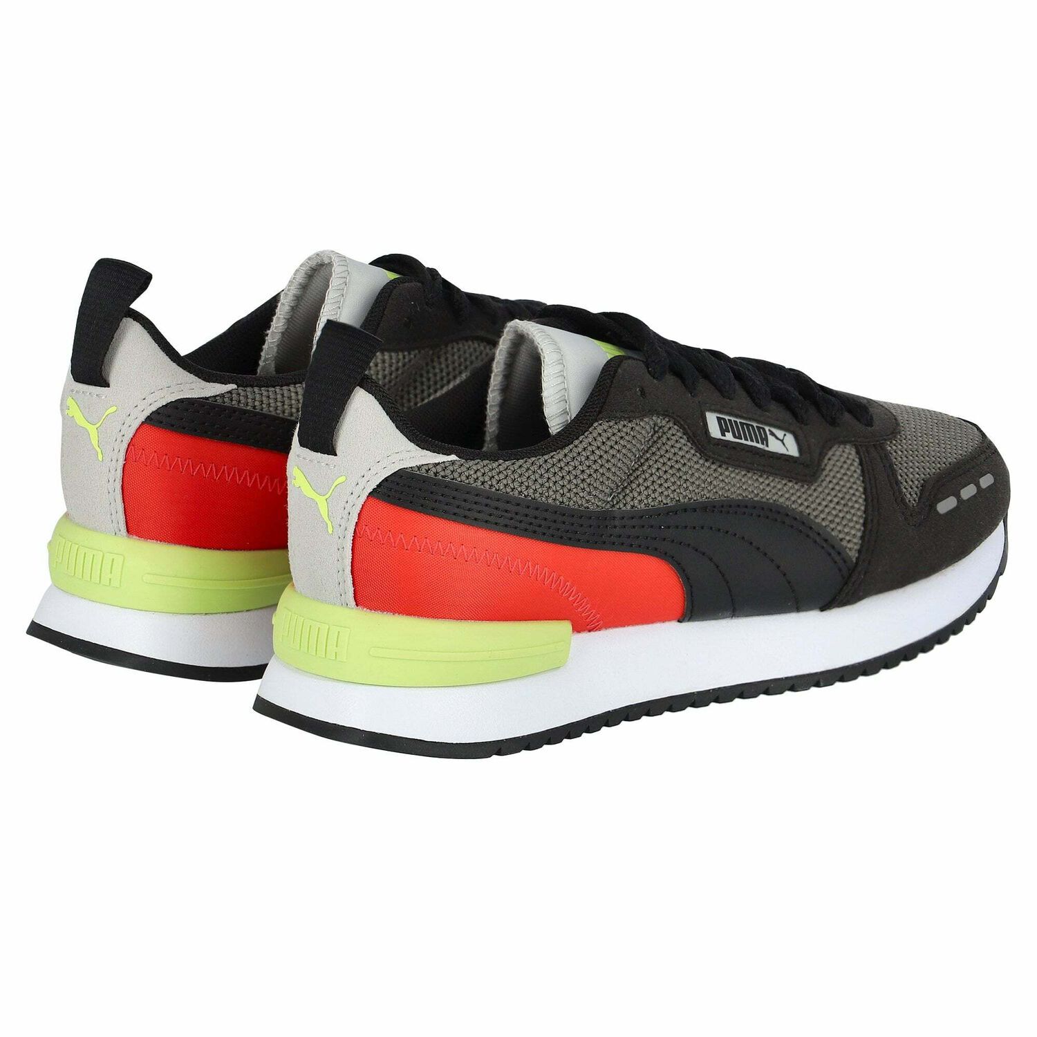 Boys Black & Grey Logo Trainers, 1, hi-res