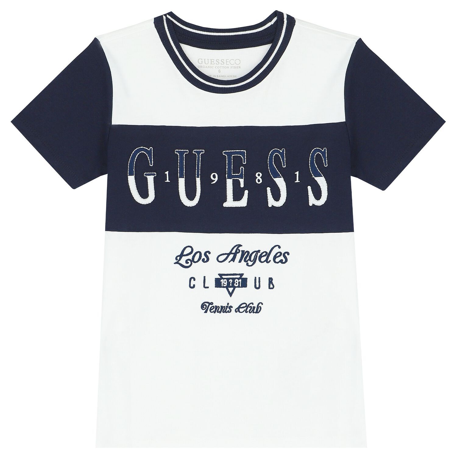 Boys White & Navy Blue Logo T-Shirt, 1, hi-res image number null