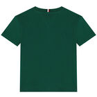 Boys Green Logo T-Shirt, 3, hi-res