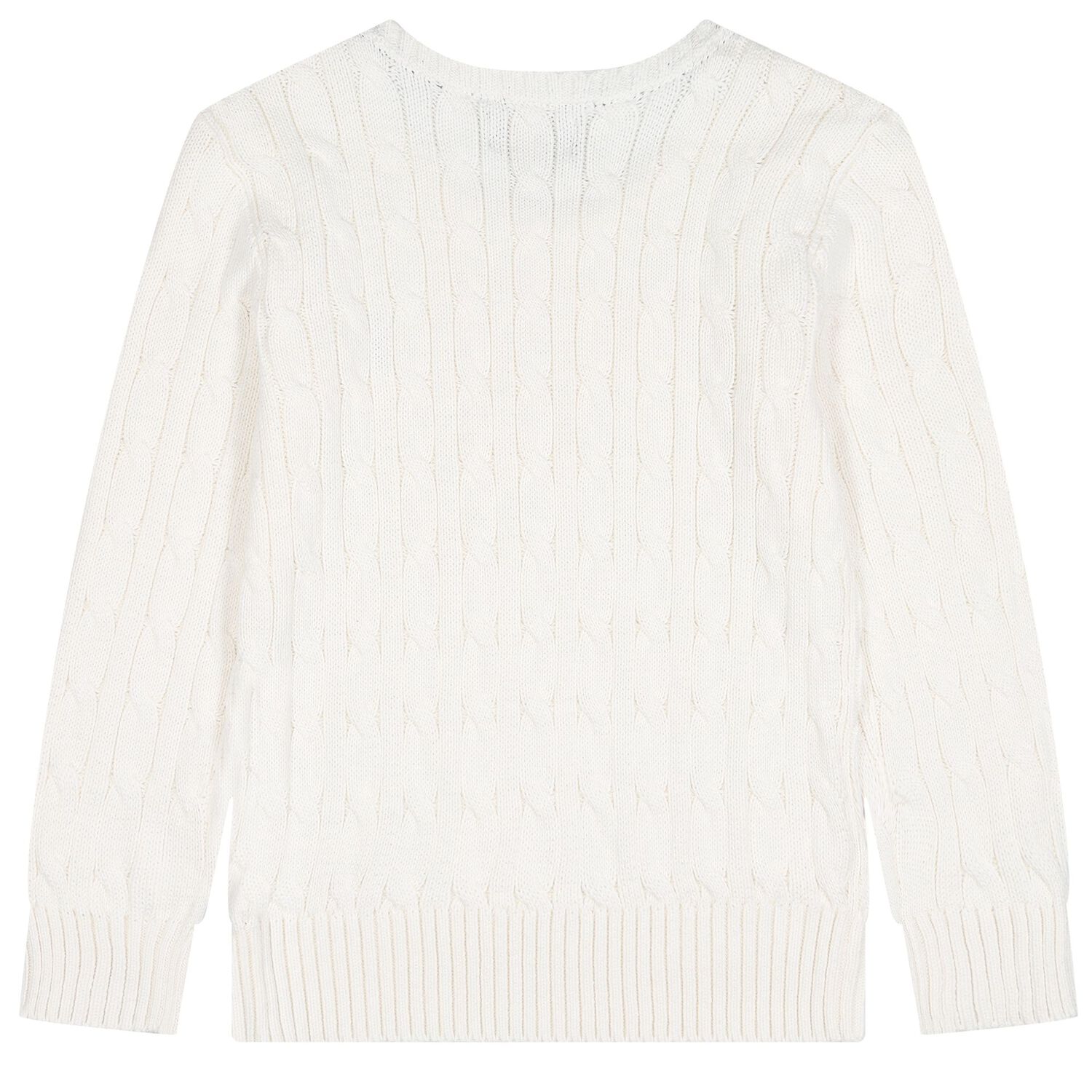Boys Ivory Logo Cable Knit Jumper, 1, hi-res