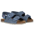 Baby Boys Blue Leather Sandal, 1, hi-res