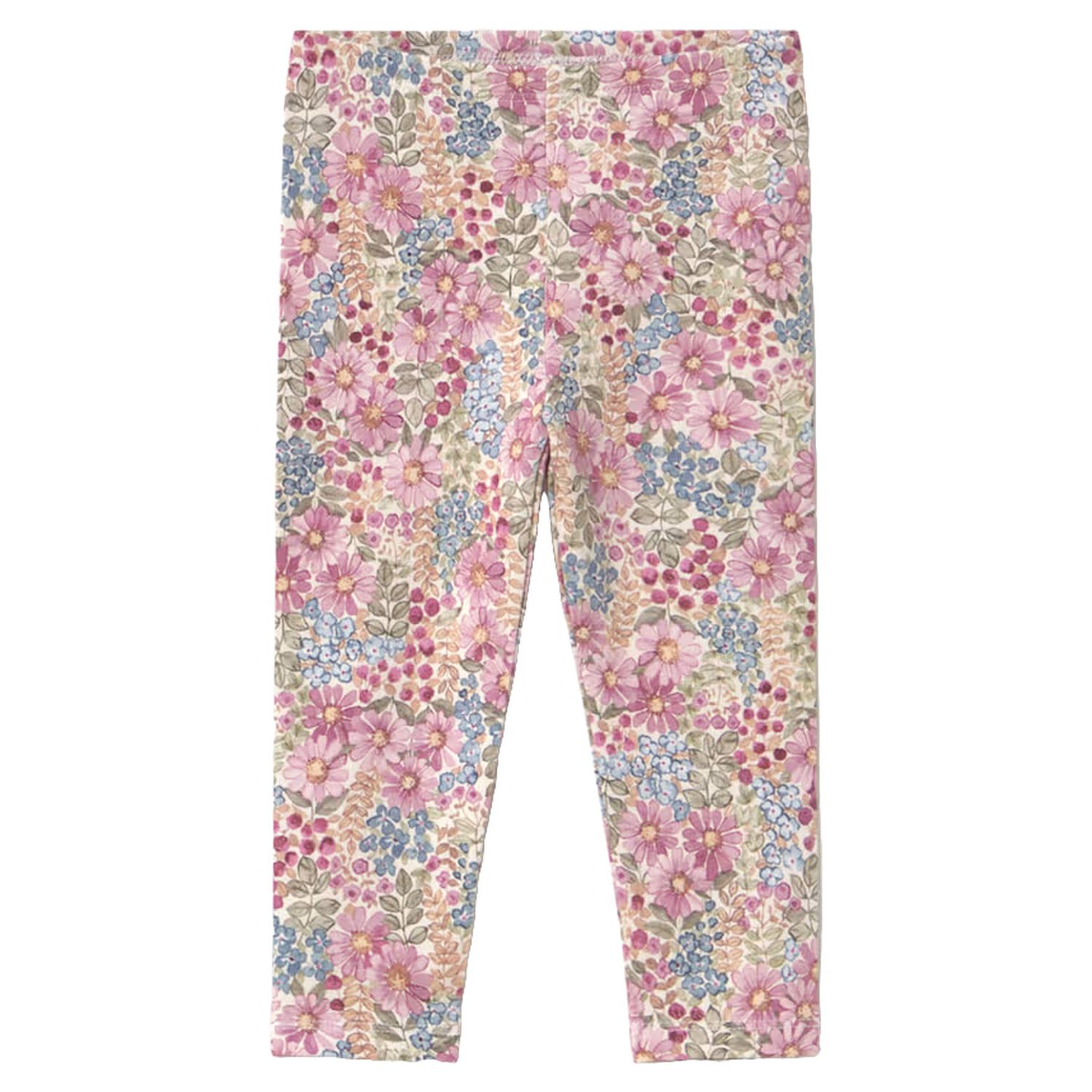 Younger Girls Multi-Coloured Floral Leggings, 1, hi-res