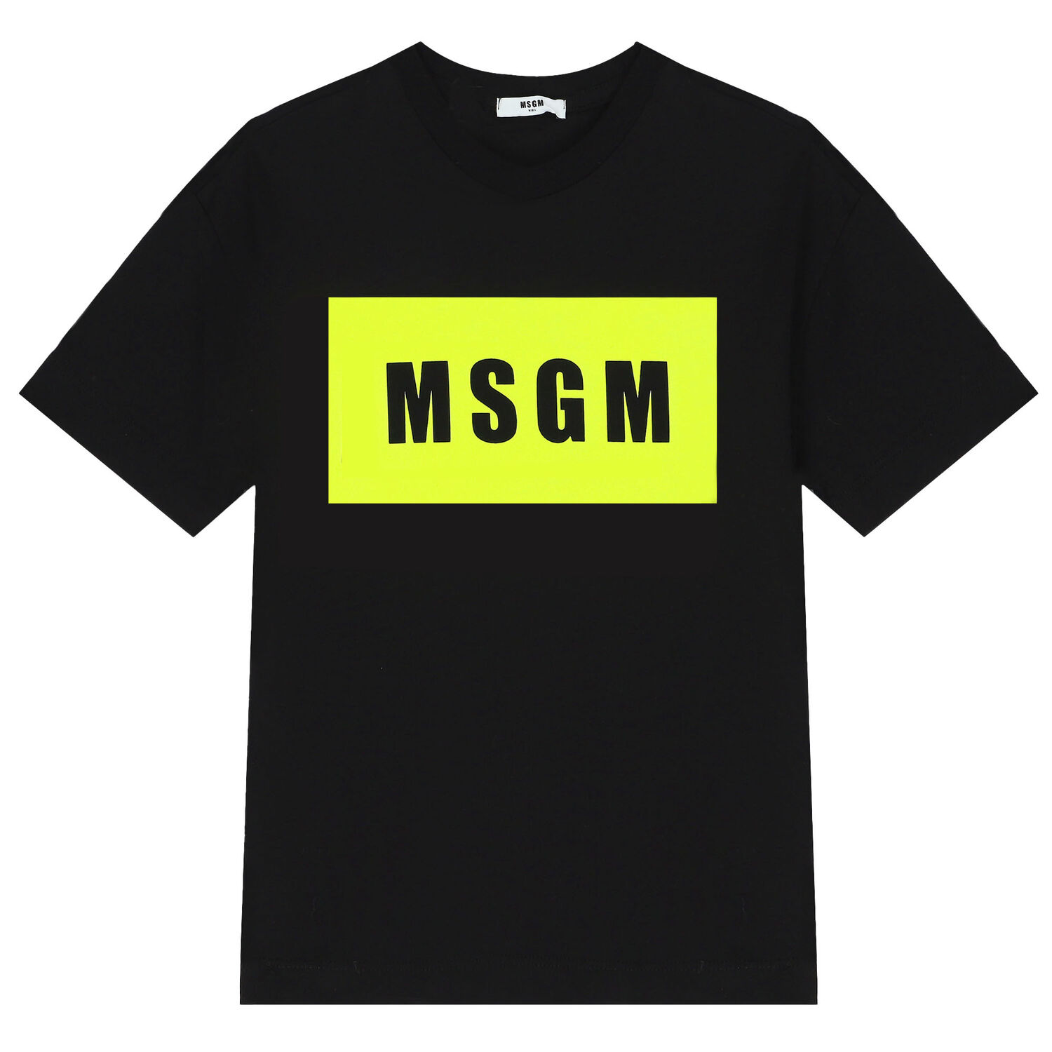 تيشيرت بالشعار باللون الاسود والاصفر نيون, 1, hi-res