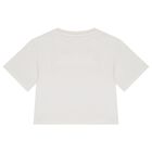 Girls White Logo T-Shirt, 1, hi-res