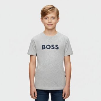 Boys Grey Logo T-Shirt