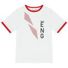 تيشيرت بالشعار باللون الابيض للاولاد, 1, hi-res