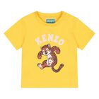 Younger Boys Yellow Leopard Logo T-Shirt, 1, hi-res