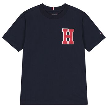 Boys Navy Blue Logo T-Shirt