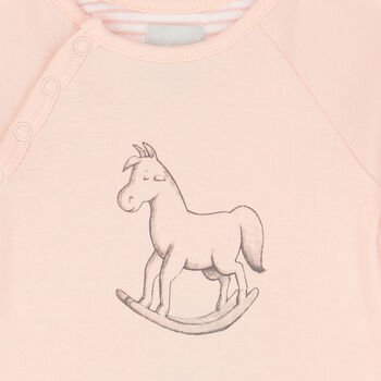 Baby Girls Pink Logo Babygrow