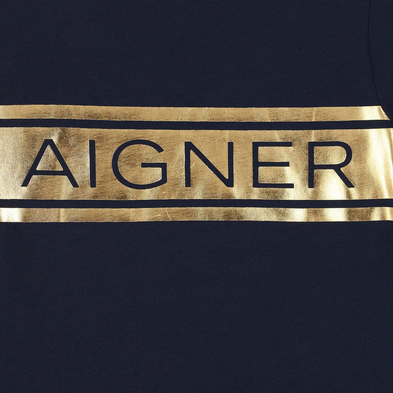 Boys Navy & Gold Logo T-Shirt, 1, hi-res image number null