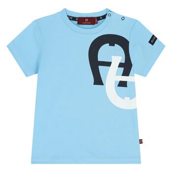 Younger Boys Blue Logo T-Shirt