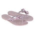 Girls Purple Bow Flip Flops, 1, hi-res