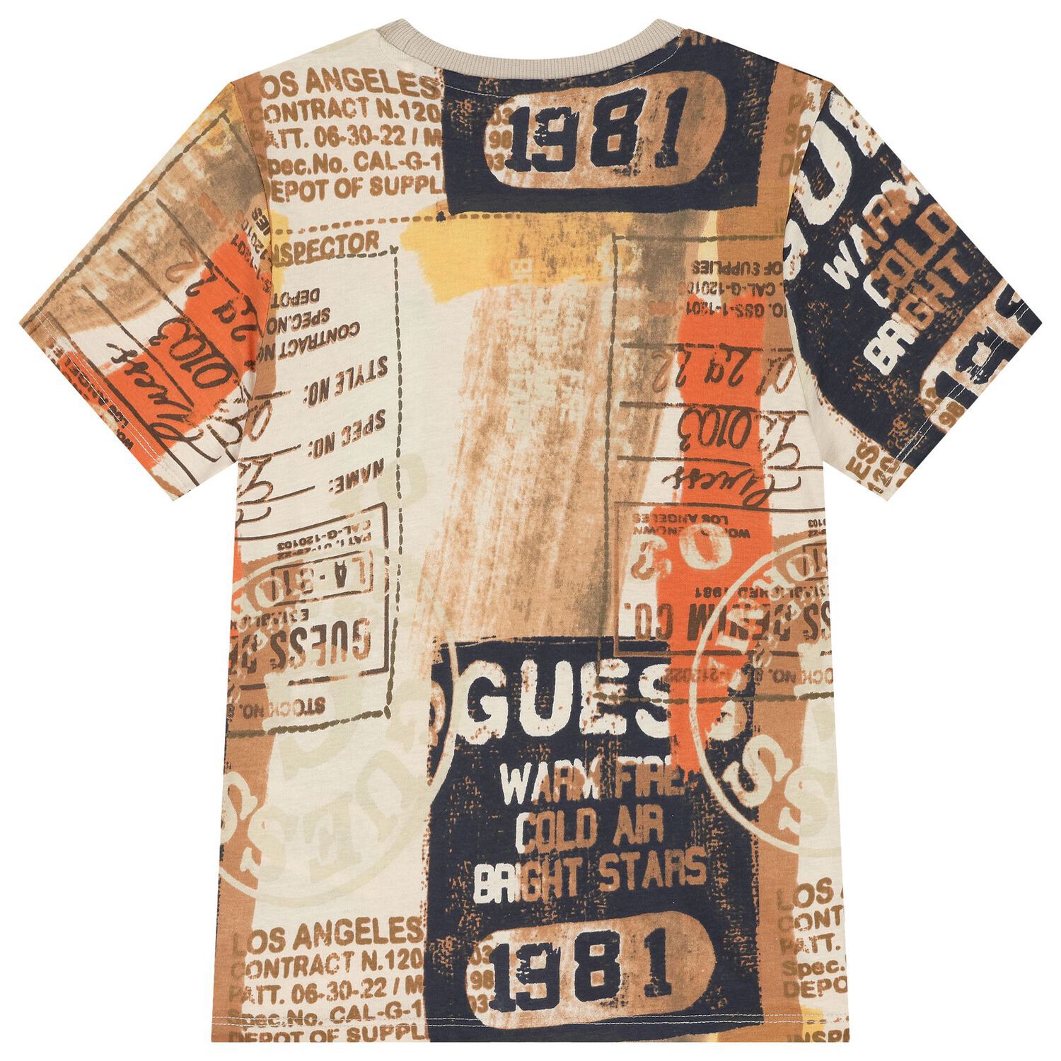 Boys Beige Logo T-Shirt, 1, hi-res