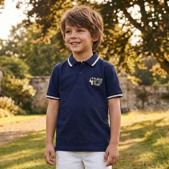 Boys Navy Blue Logo Polo Shirt