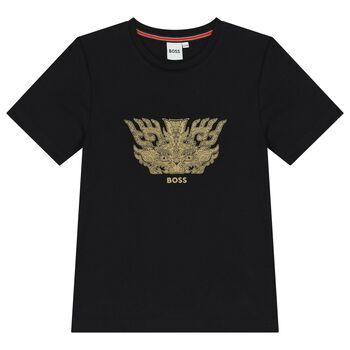 Boys Black Dragon Logo T-Shirt