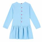 Girls Blue Logo Dress, 1, hi-res