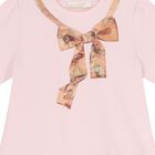 Girls Pink & Beige Bow Logo Dress, 3, hi-res