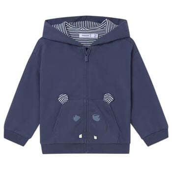 Younger Boys Blue Hooded Zip Up Top