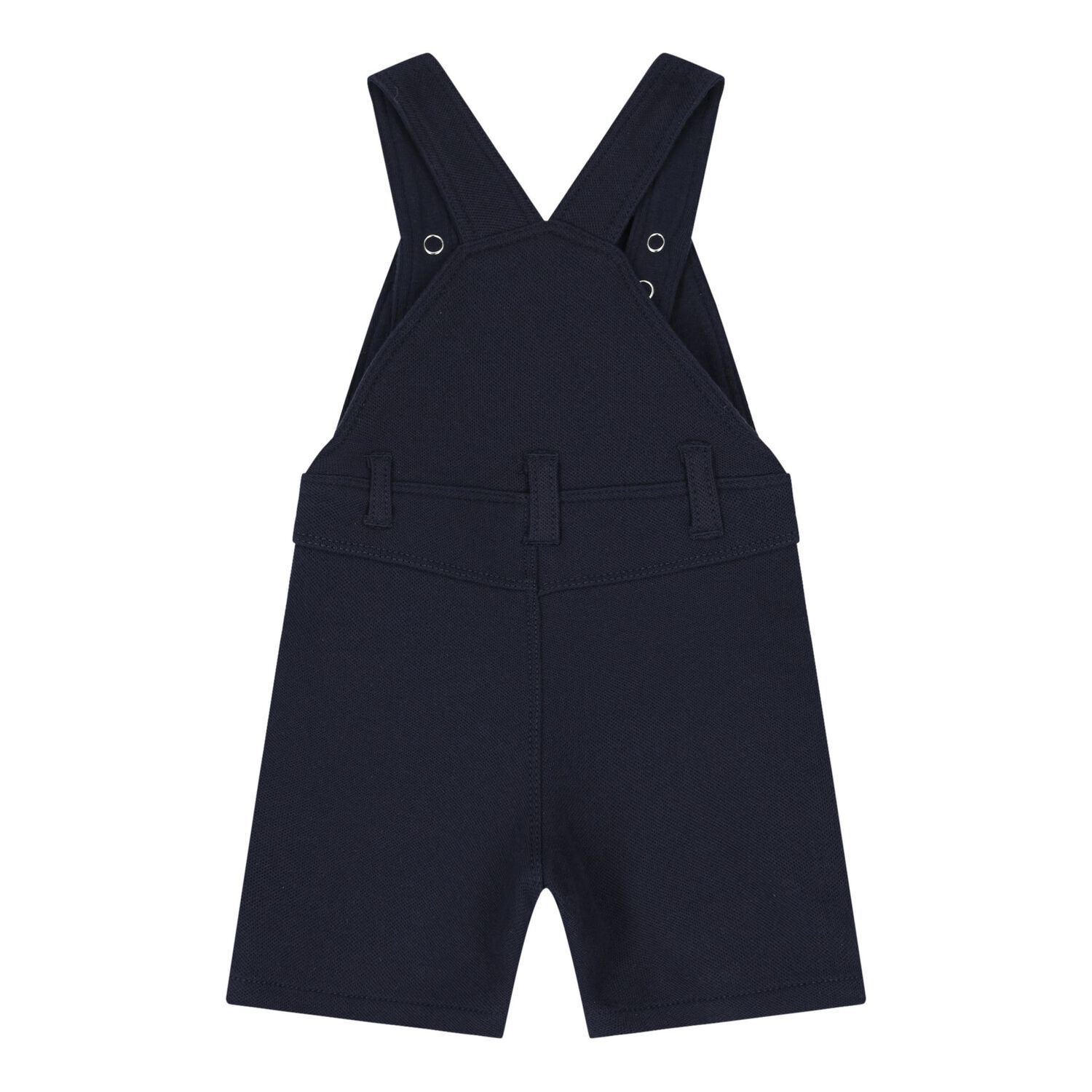 Baby Boys White & Navy Blue Logo Dungaree Set, 1, hi-res