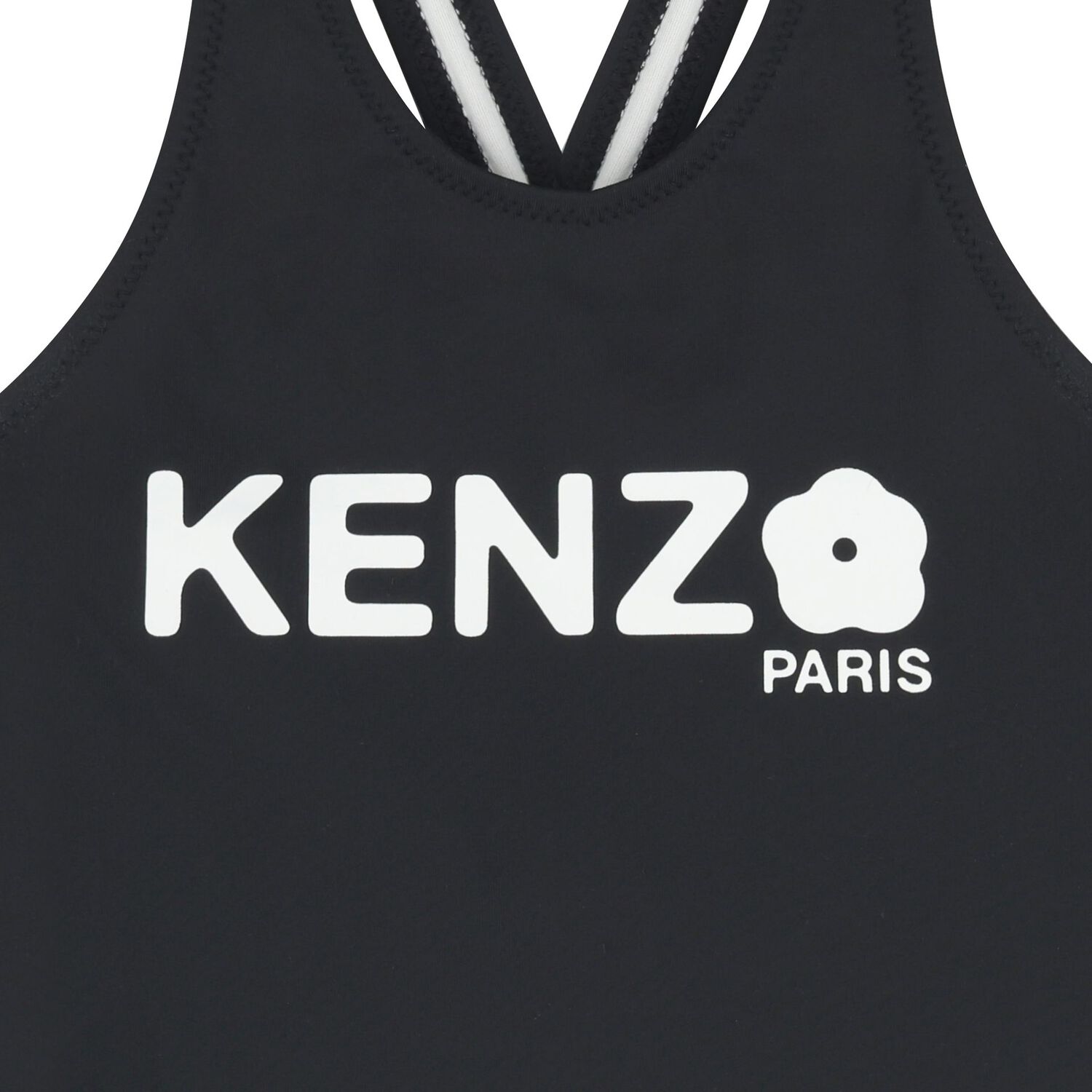 Girls Black Logo Swimsuit , 1, hi-res