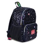 Girls Navy Blue Embellished Backpack ( 35cm ), 1, hi-res