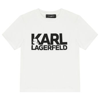 تي شيرت أبيض بشعار للأولاد