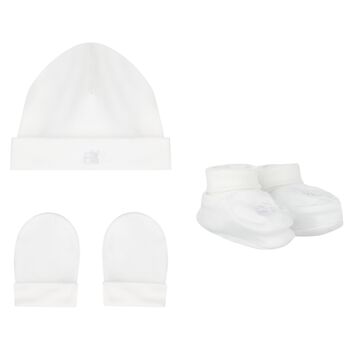 White Hat & Booties Baby Gift Set