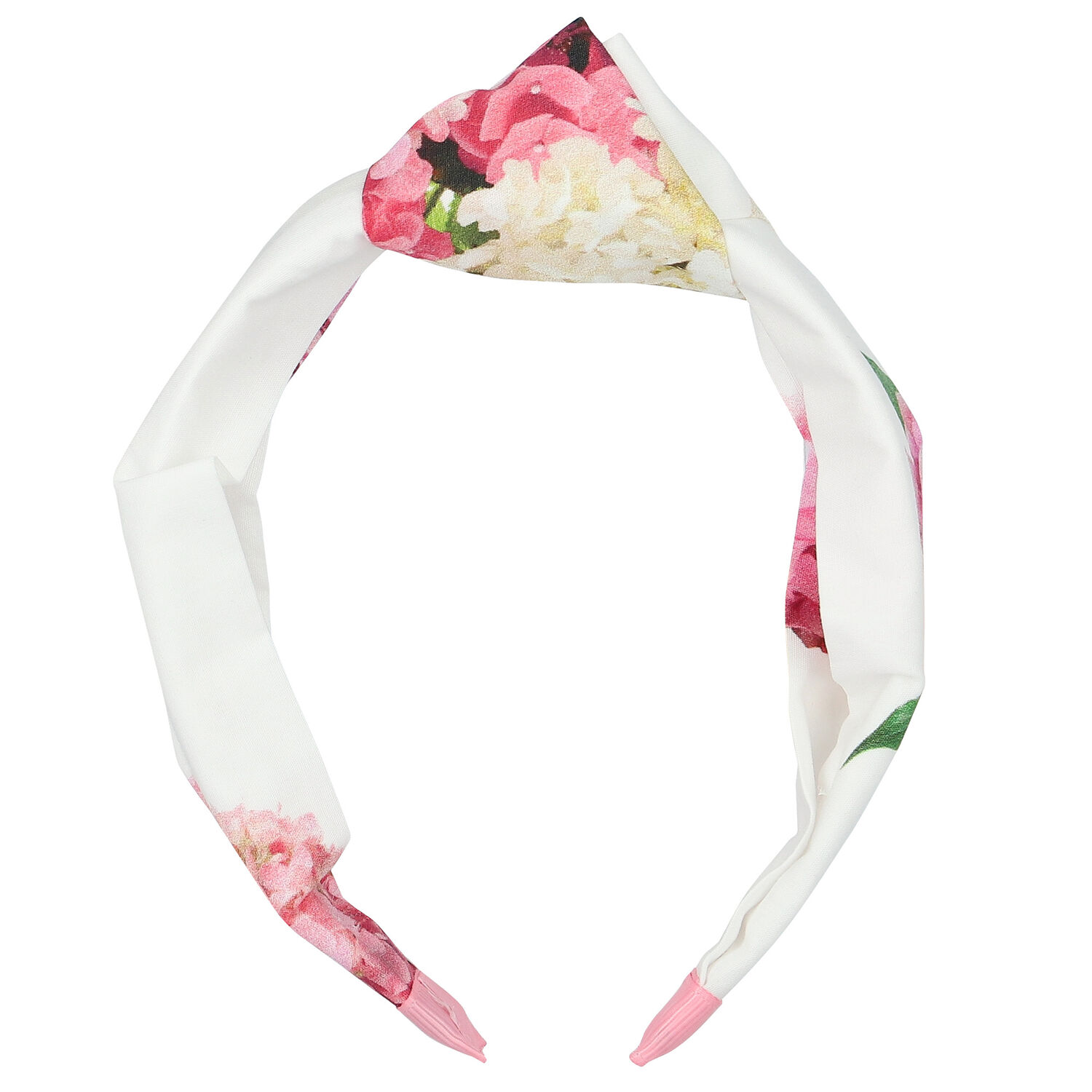 Girls White & Pink Floral Headband, 1, hi-res image number null