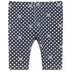 Younger Girls Navy Polka Dot Leggings, 1, hi-res