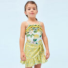 Girls Blue & Yellow Floral Skirt, 1, hi-res