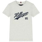 تيشيرت أولاد بالشعار باللون الرمادي, 3, hi-res