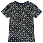 تيشيرت أولاد بالشعار باللون الأزرق, 1, hi-res