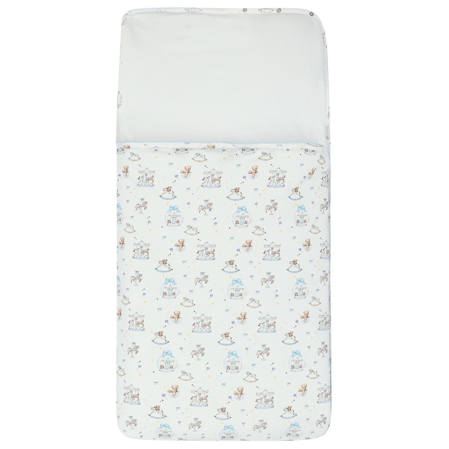 Baby Boys White & Blue Carousel Nest, 1, hi-res