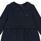 Younger Girls Navy Blue Logo Dress, 1, hi-res