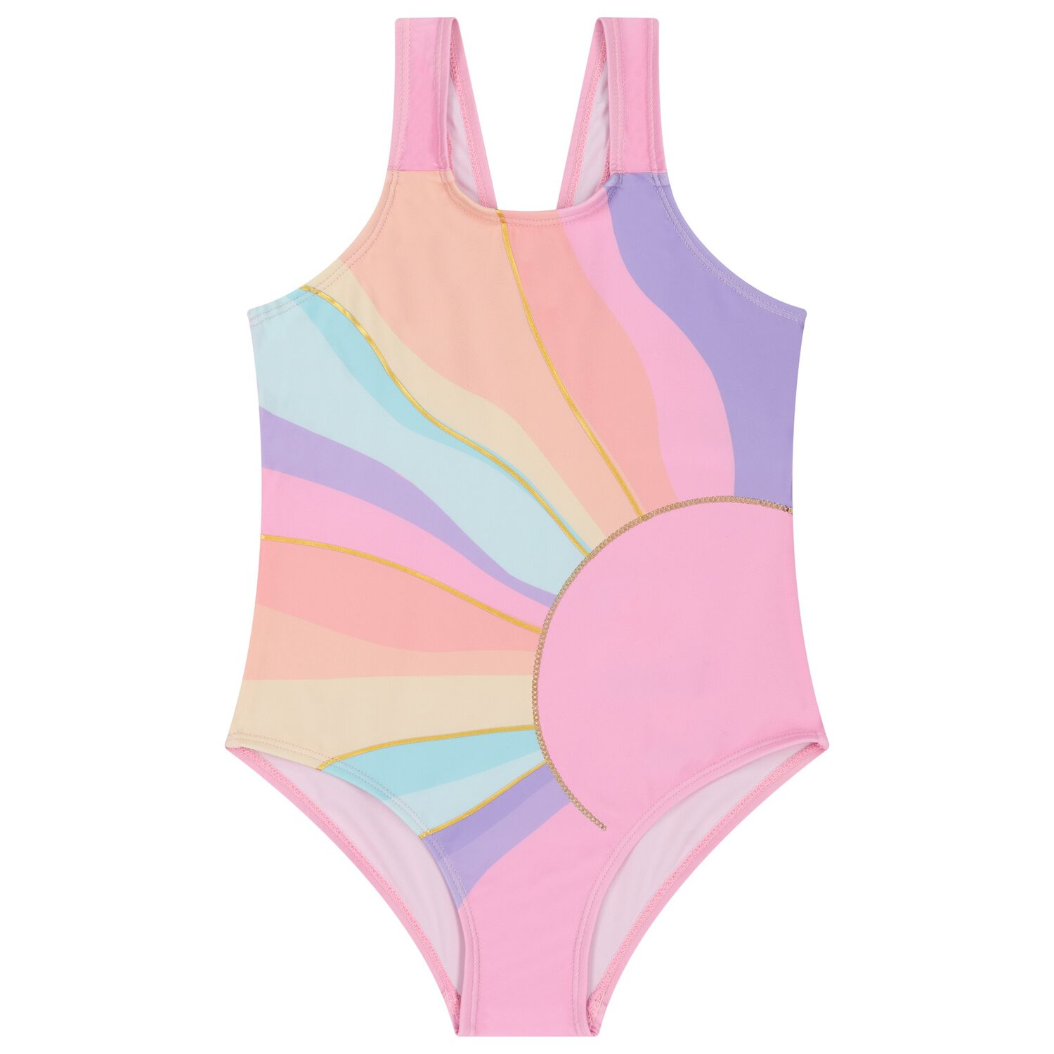 شورت سباحة بنات بطبعة الشمس باللون الوردي, 1, hi-res image number null