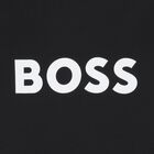 Boys Black Logo Hooded Top, 1, hi-res