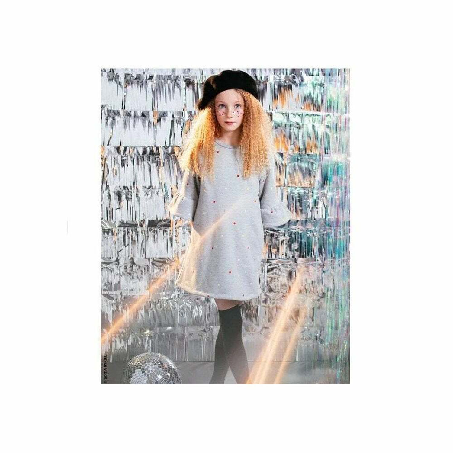 Girls Grey Jersey Dress, 1, hi-res image number null