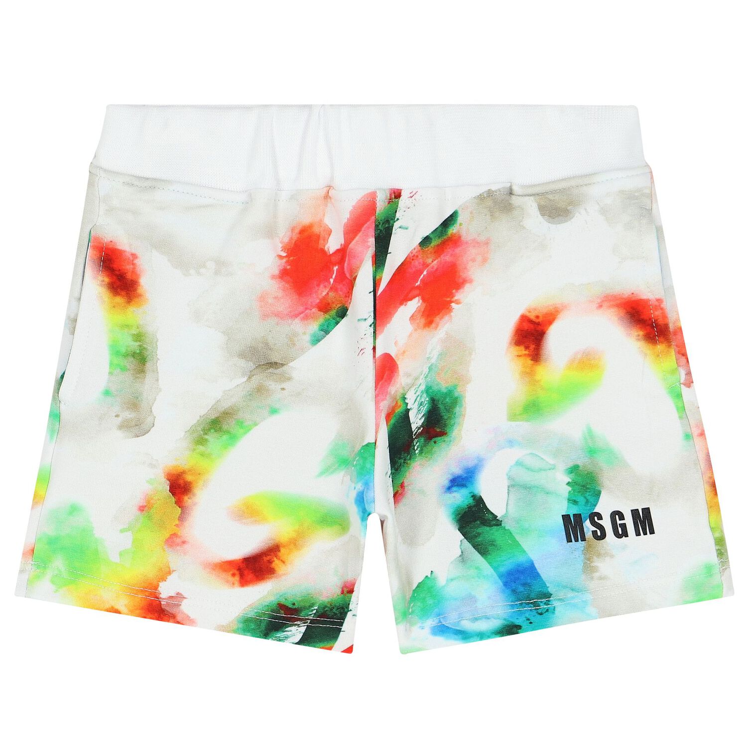 Younger Boys white Logo Shorts Set, 1, hi-res
