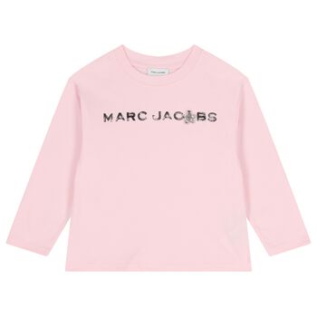 Girls Pink Logo Long Sleeve Top